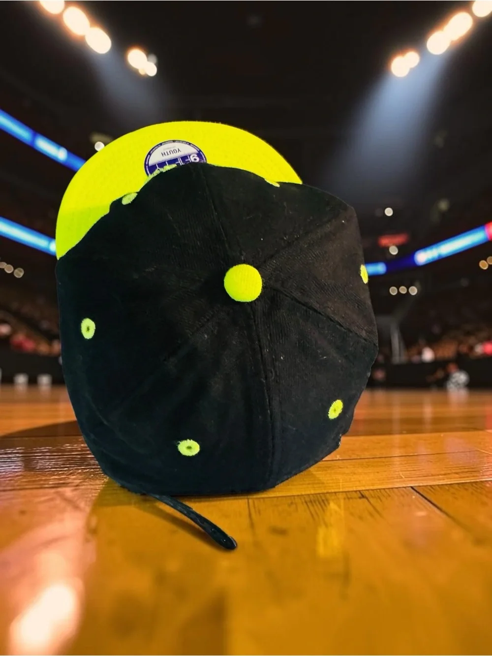 New Era Miami Heat Youth Black Neon Green Fitted NBA HWC Wool Blend
